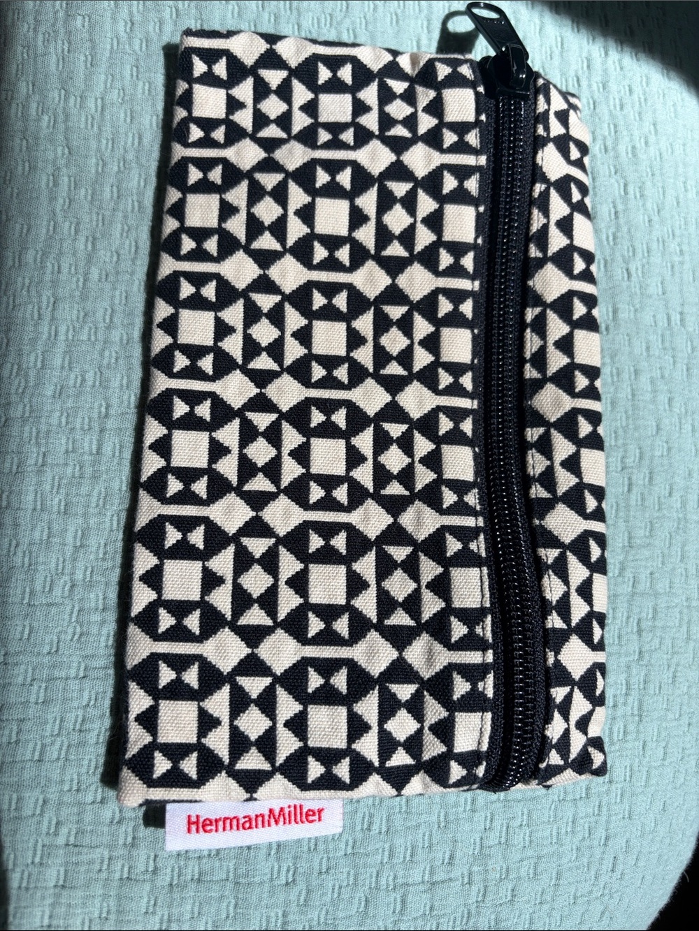 Herman Miller Black & Cream Geometric Zip Pouch